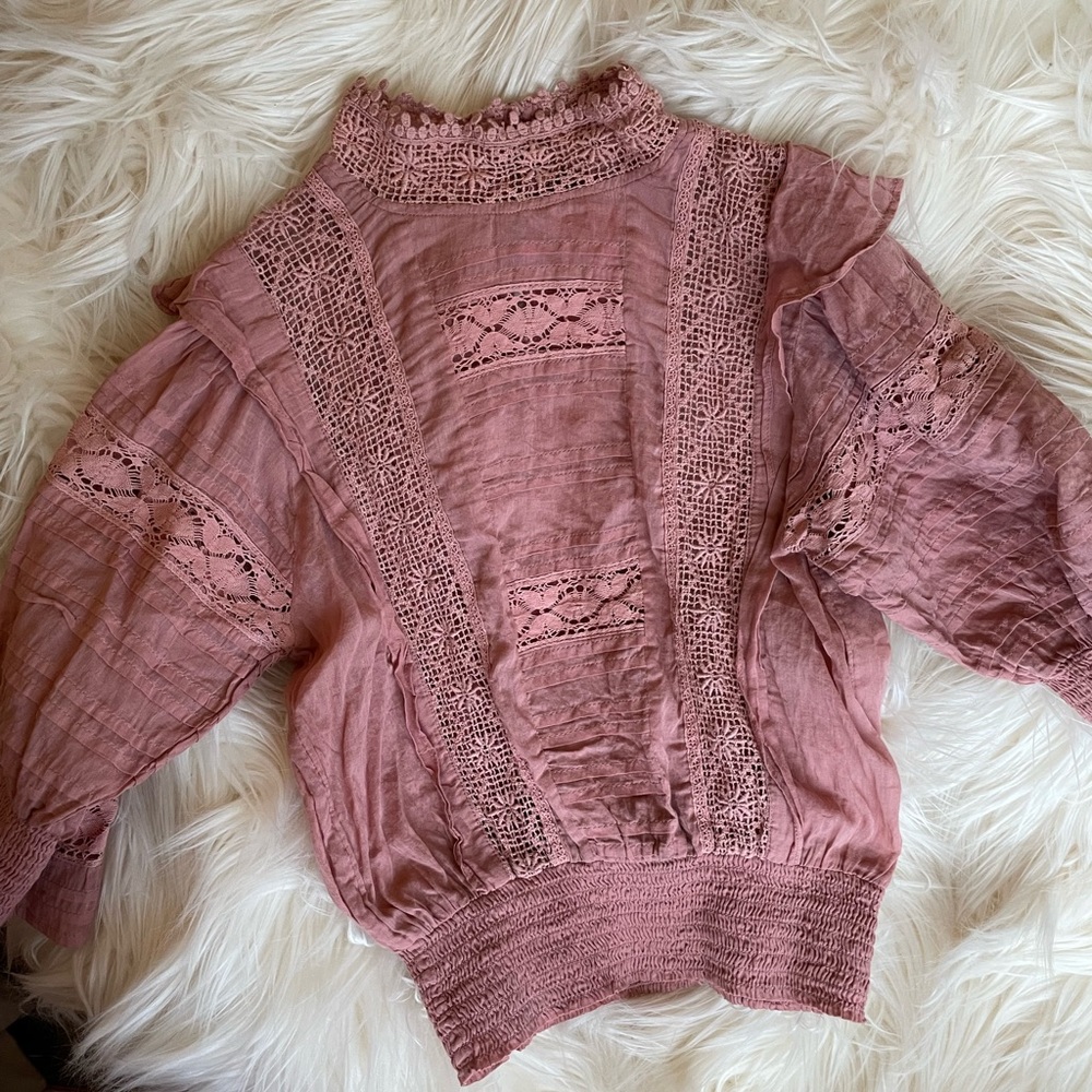 Free people pink western top